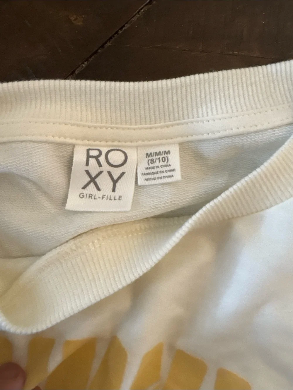 Roxy Kids 'cute comfy beach Sunny Salty Windy' Cream Graphic Sweatshirt